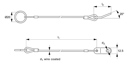 Lanyard - Split Ring to Rectangle Tab
