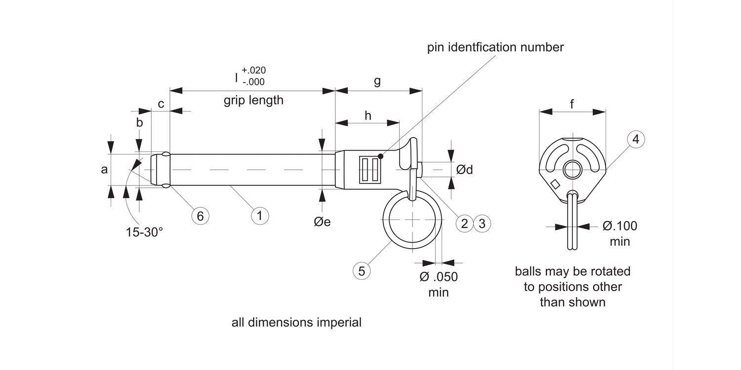 QR5584 Aviation Pip-Pin - Standard B Handle