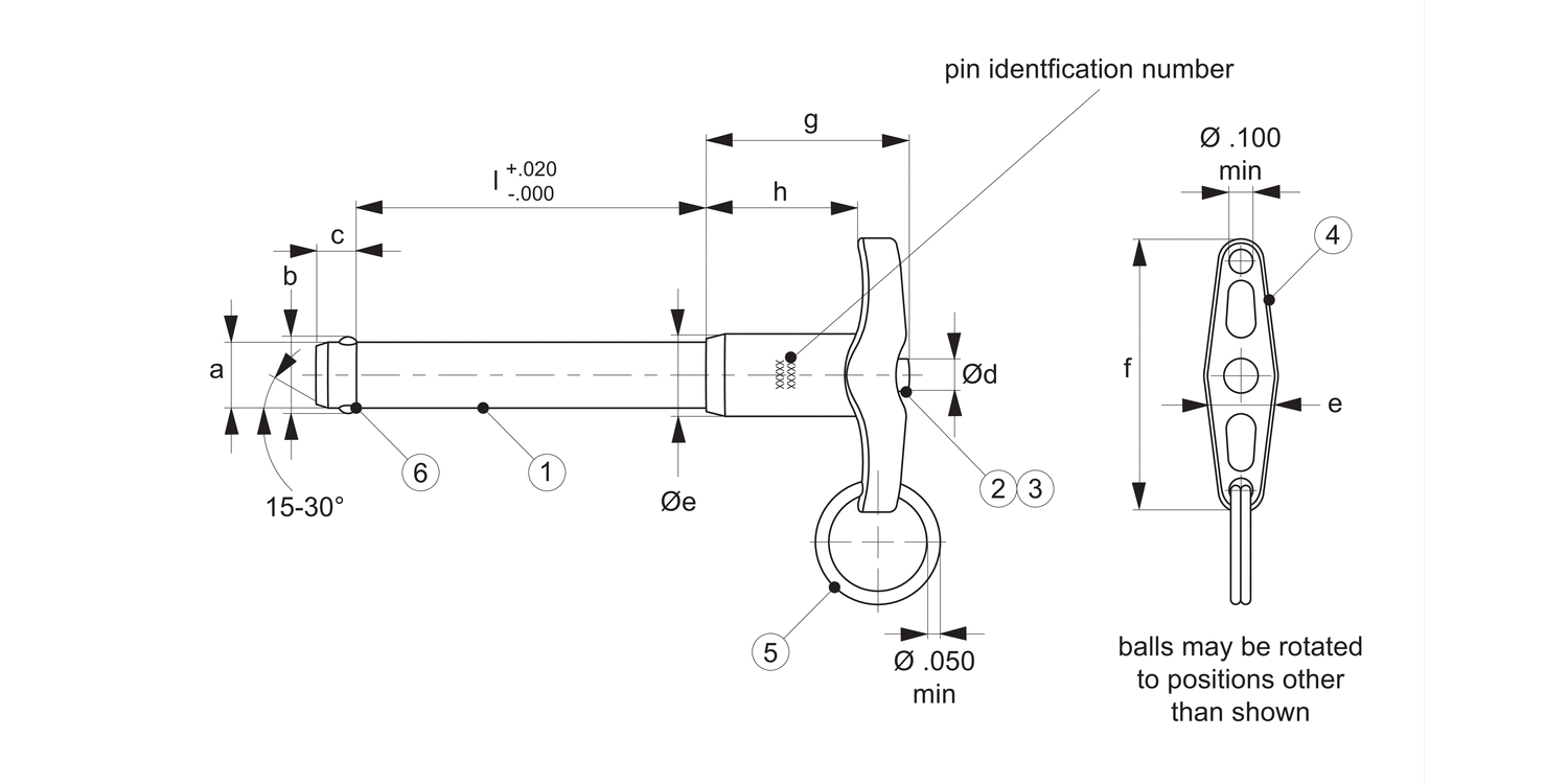 QR5585 Aviation Pip-Pin - Standard T-Handle