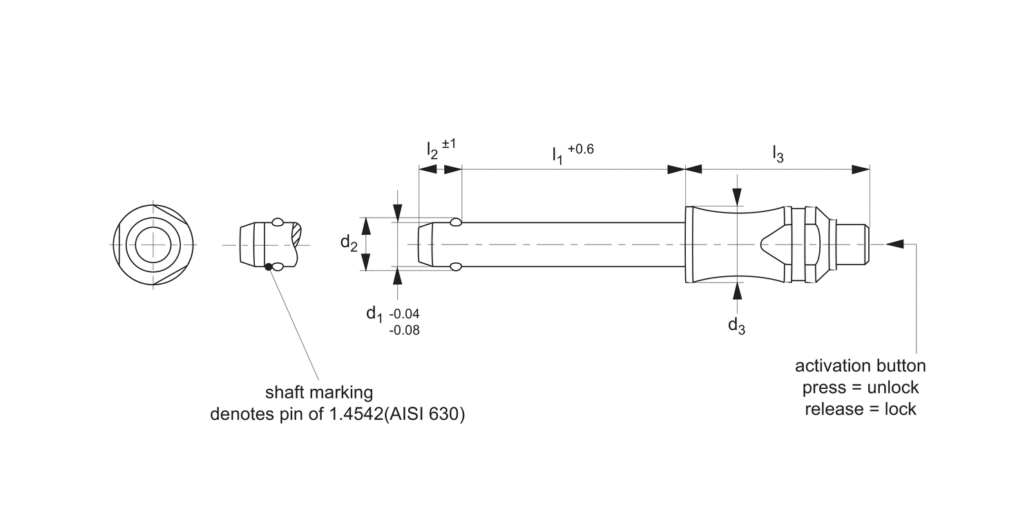 QR1606 Ball Lock Pins - Contoured Handle