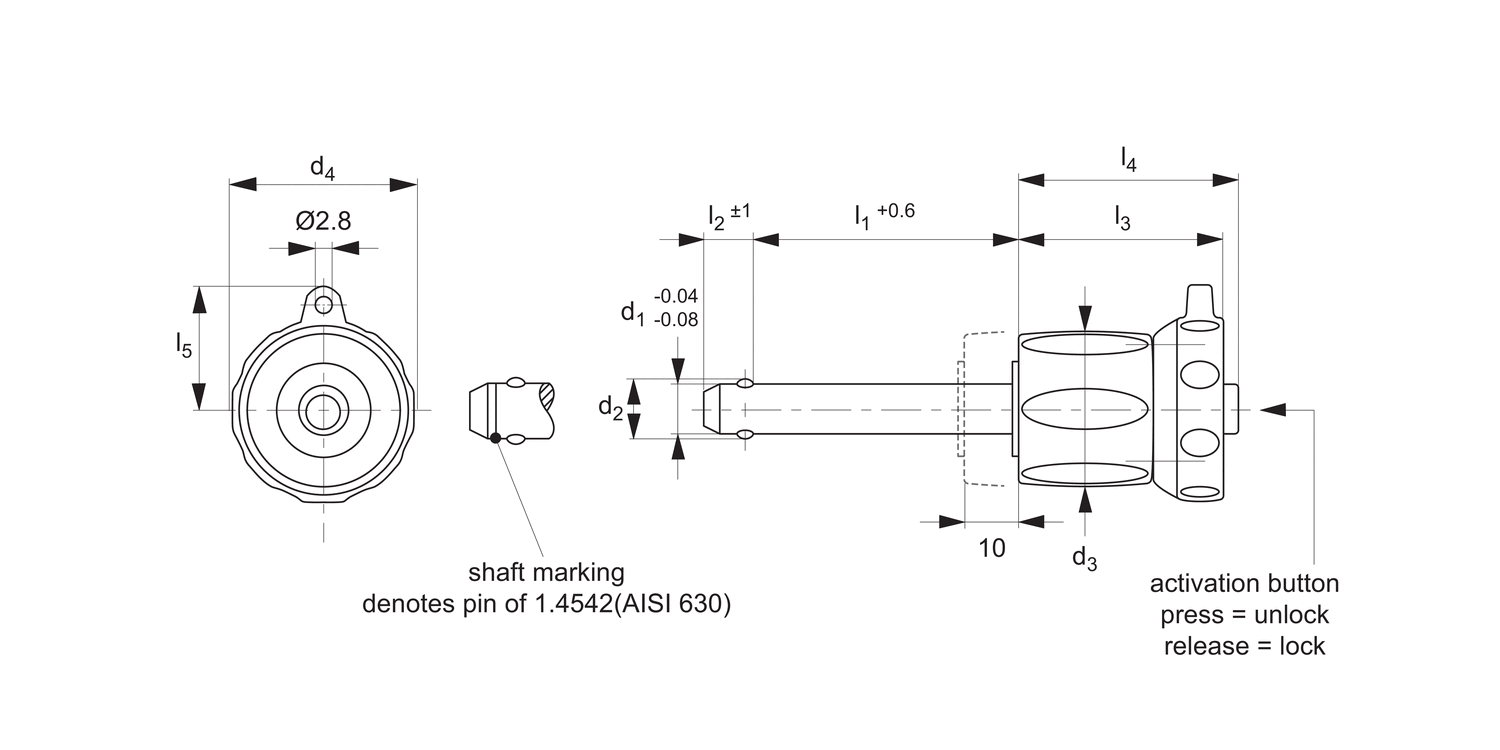 QR1804 Ball Lock Pins - Single Acting
