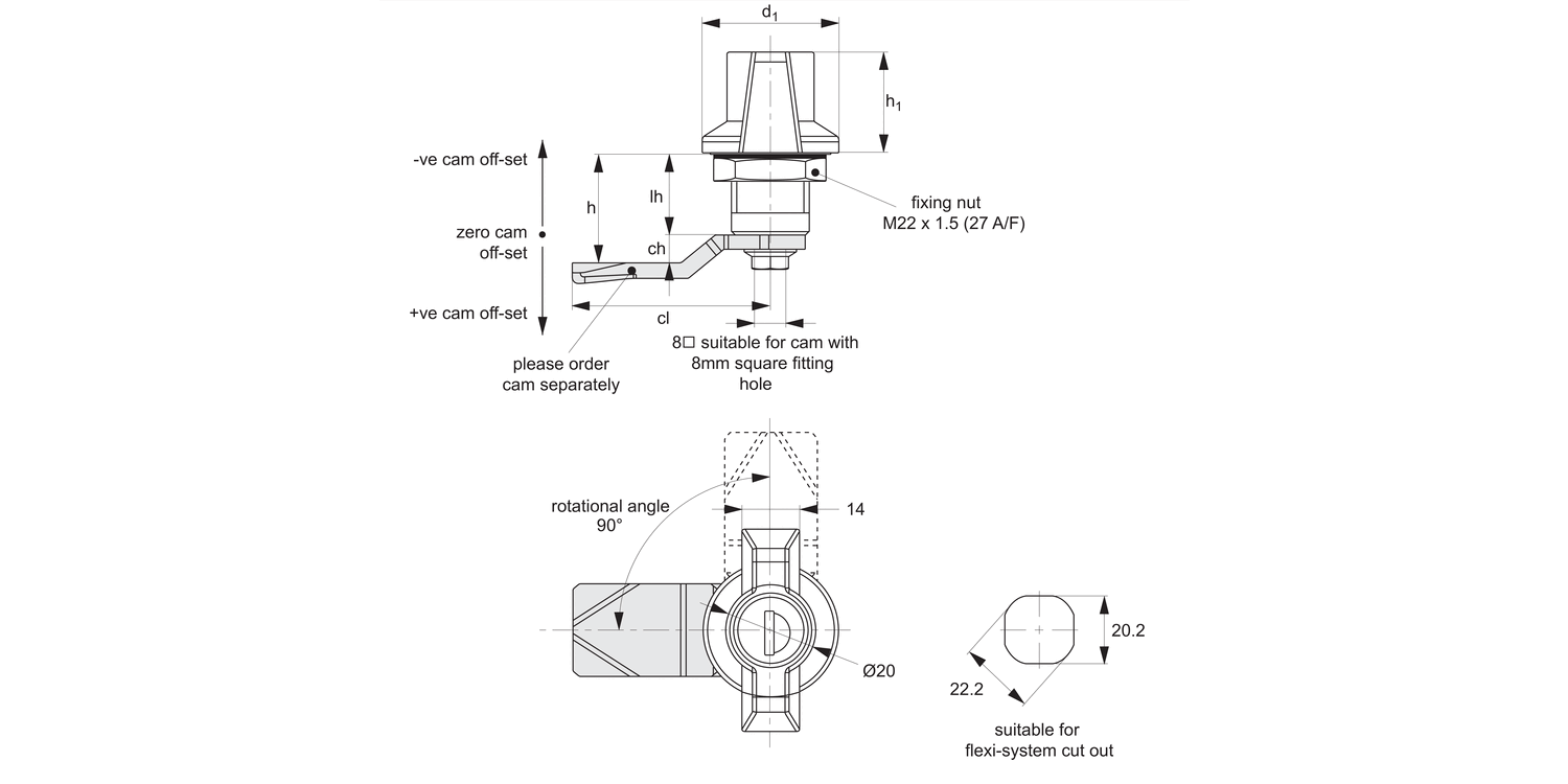 CC2020 Cam Locks - Wing Handle