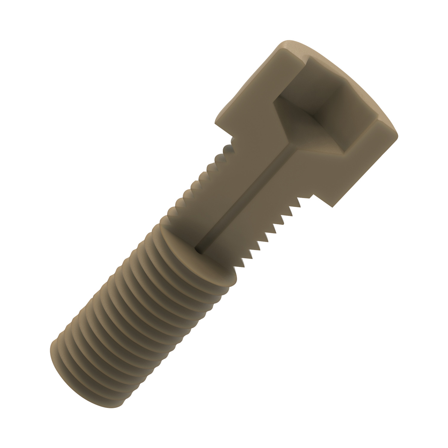 Cap Head Vented Screws A cap head vented screw made from PEEKcan be used in applications where high strength, chemical resistance, and heat stability are crucial, along with the need for pressure release or ventilation. The vented design allows air or gas to escape, making it ideal for applications like pressure-sensitive systems, electronics, or medical devices, where managing airflow or preventing pressure buildup is essential.
