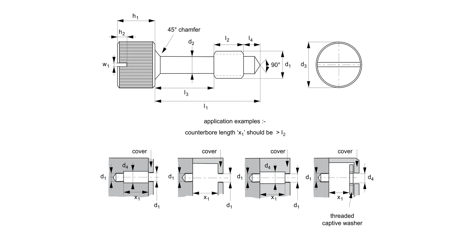 T0159.A2 Captive Panel Thumb Screws