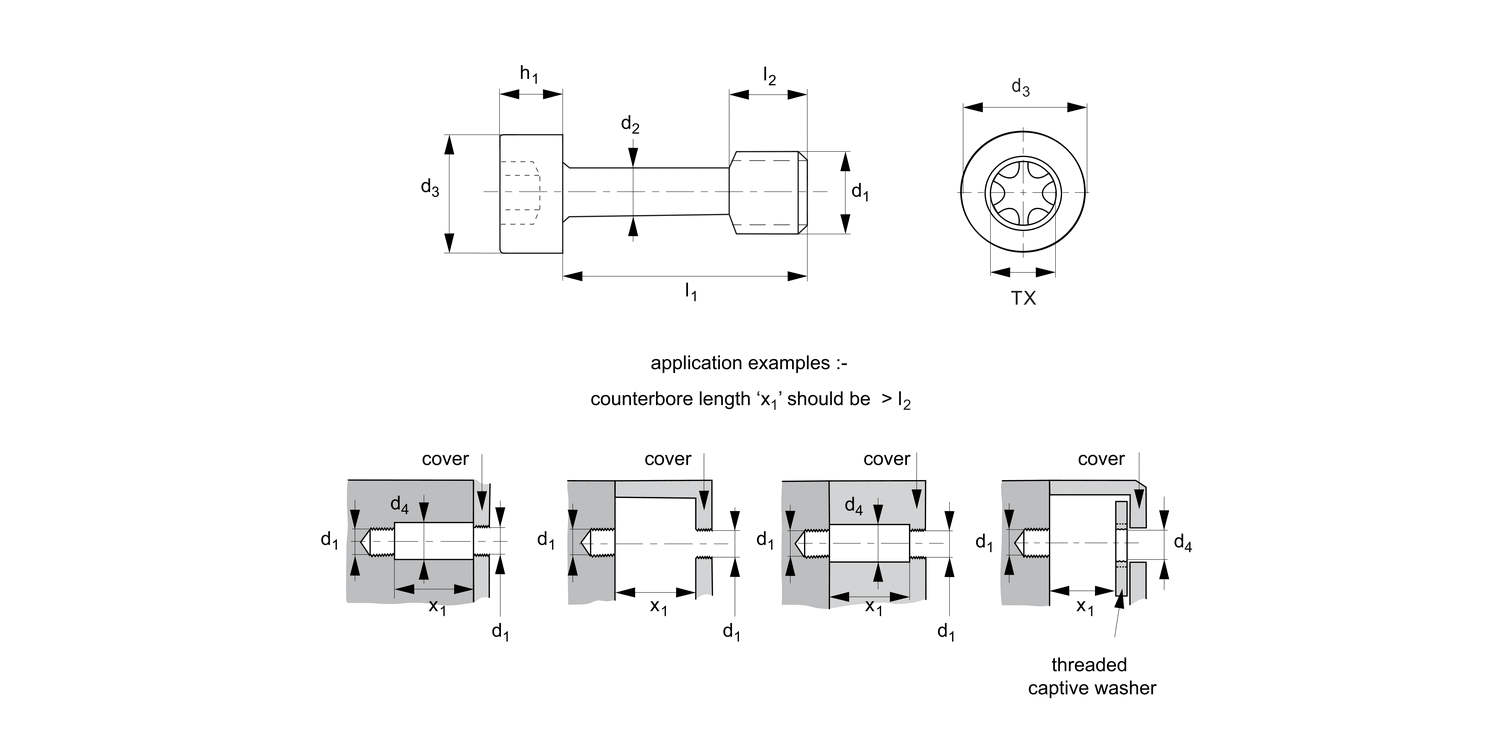 T0156.A2 Captive Screws - Cap Head
