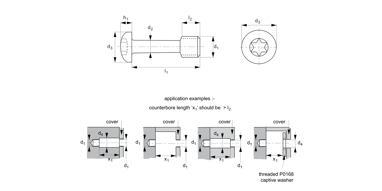 T0150.A2 Captive Screws - Pan Head