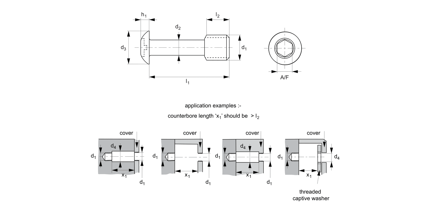 T0151.A2 Captive Screws - Button Head