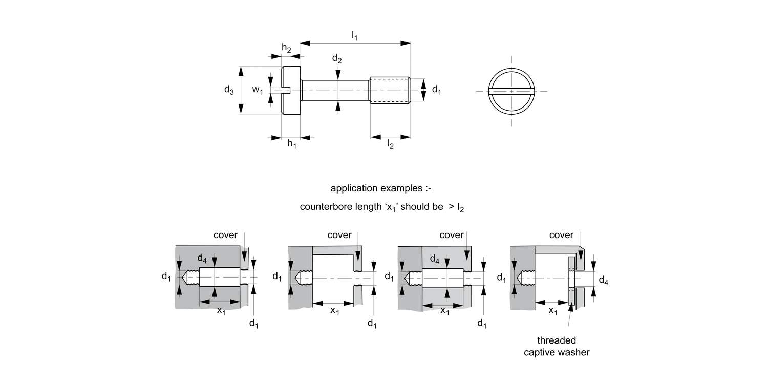 T0155.A2 Captive Screws - Cheese Head