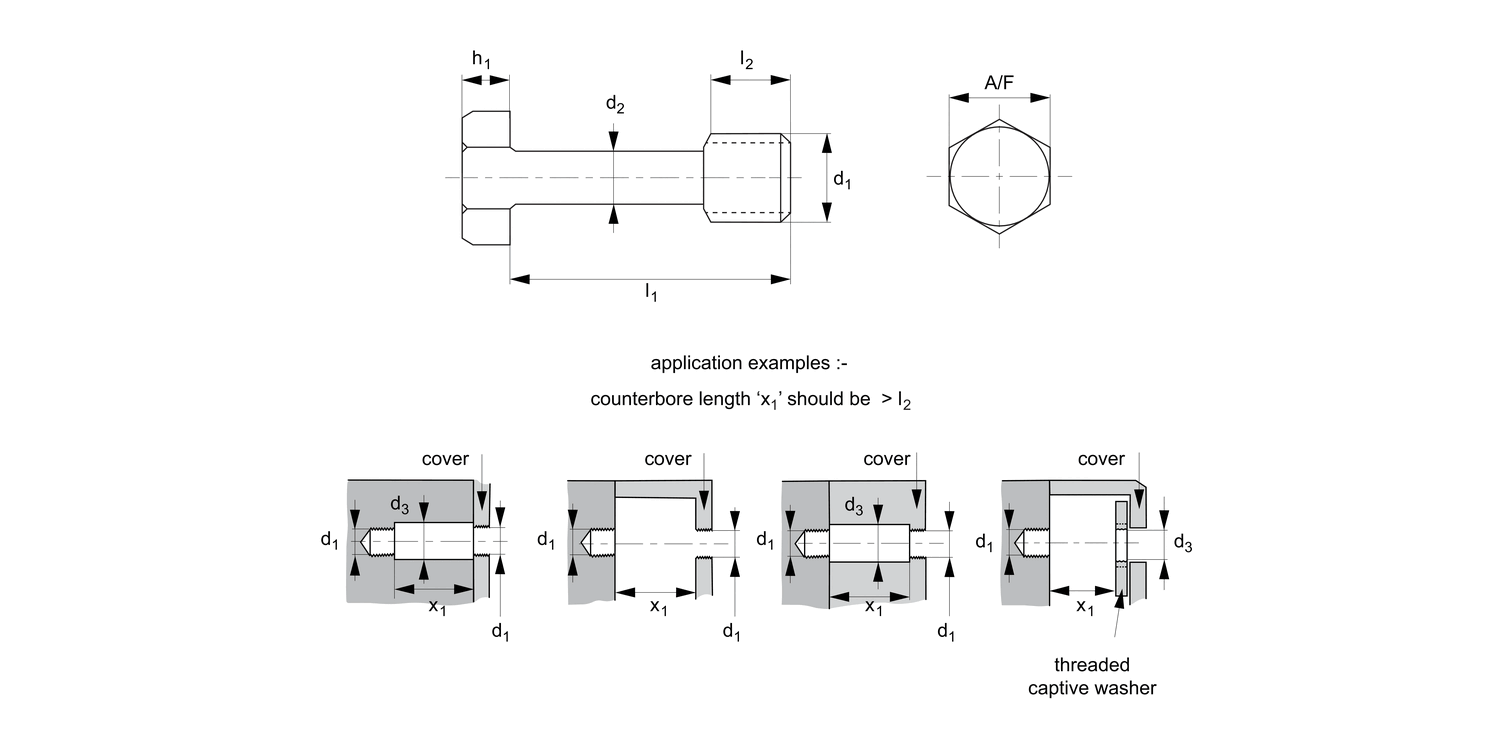 T0158.A4 Captive Screws - Hex Bolts
