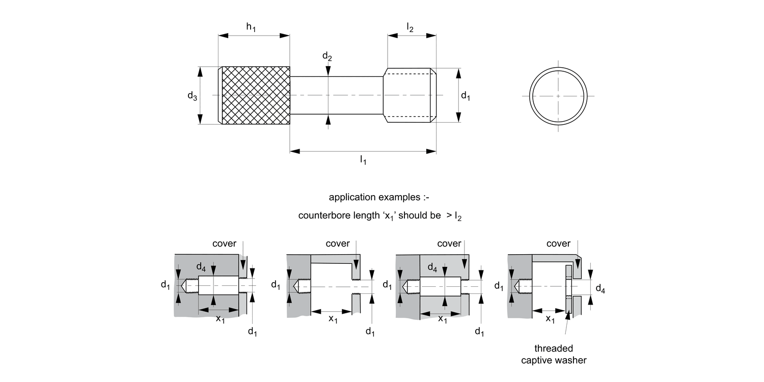 T0160.B2 Captive Thumb Screws
