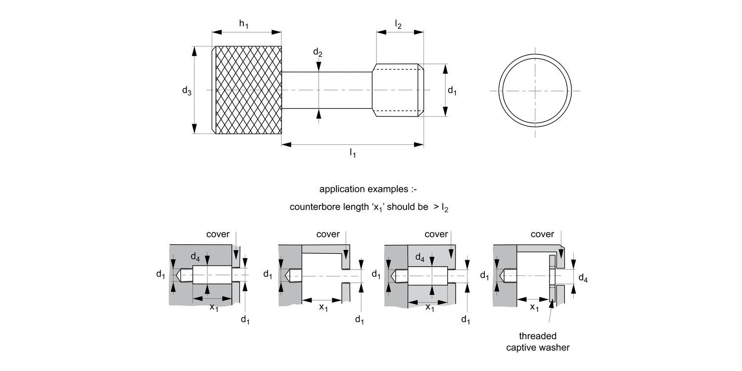 T0161.A4 Captive Thumb Screws