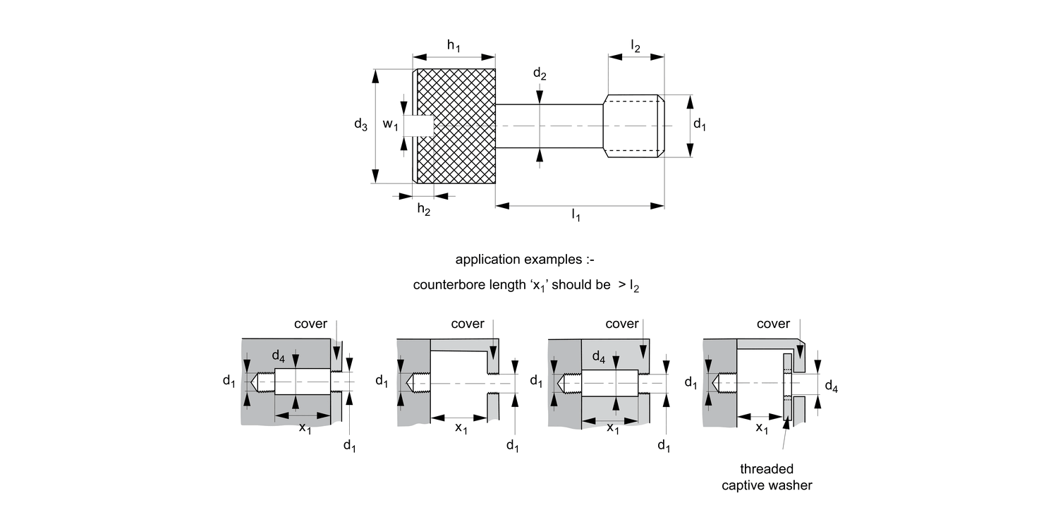 T0162.A4 Captive Thumb Screws
