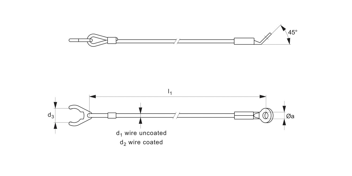 LA1094 Lanyard - Circlip End to Eyelet