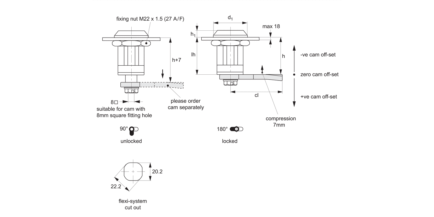 CC0800 Compression Latches - Flexi-System