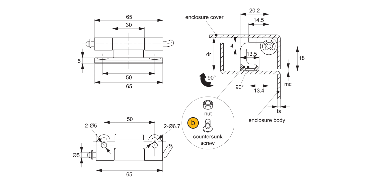 HH0710 Concealed Pivot Hinges - Lift Off