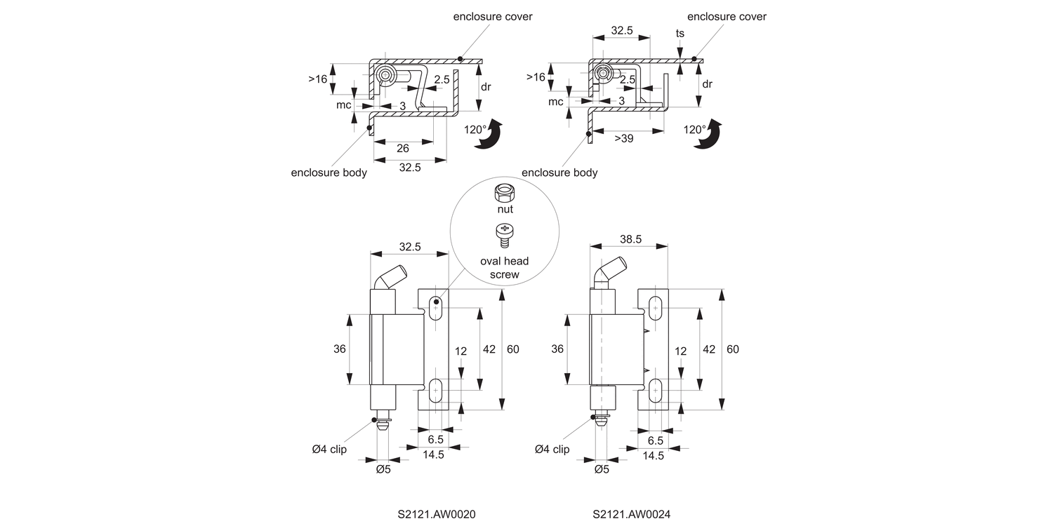 HH0720 Concealed Pivot Hinges - Lift Off