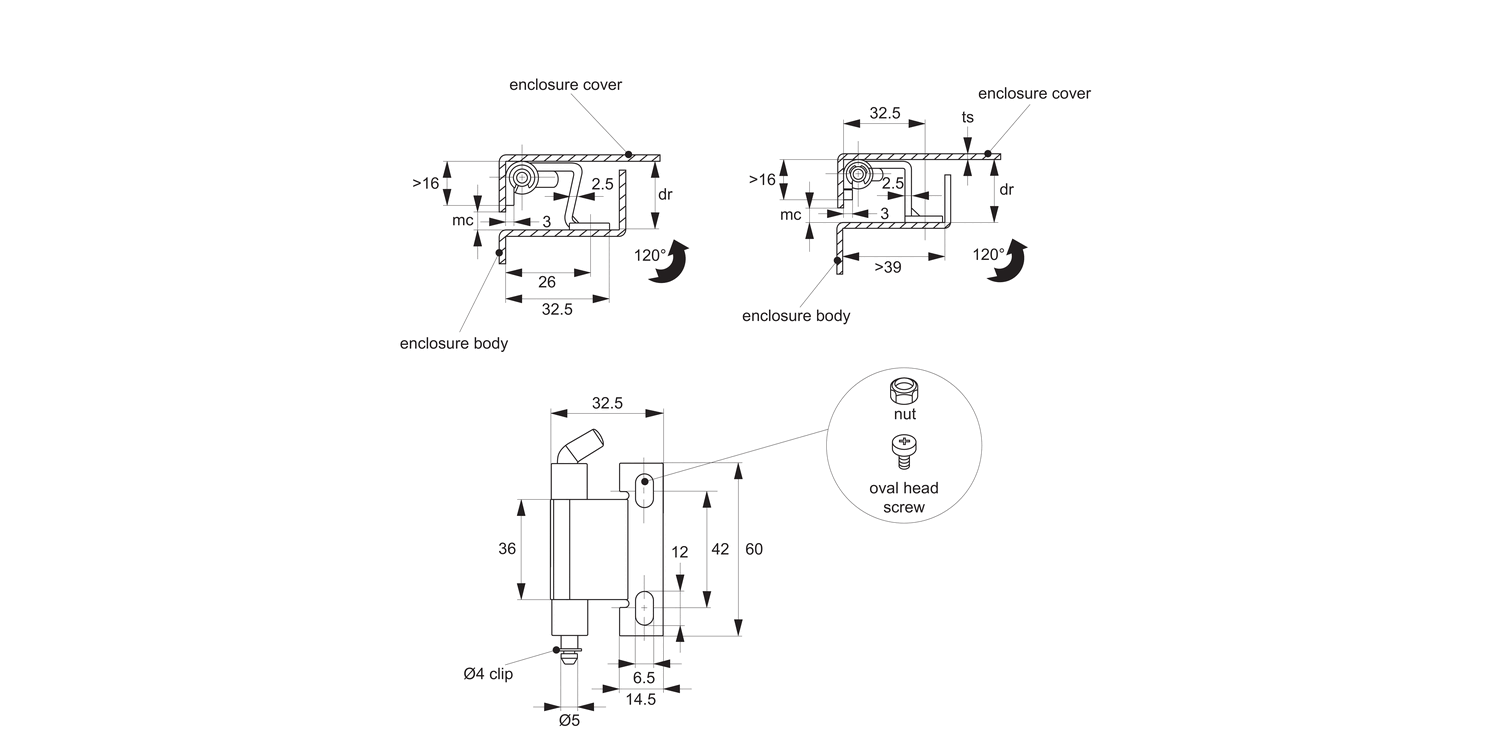 HH0720 Concealed Pivot Hinges - Lift Off