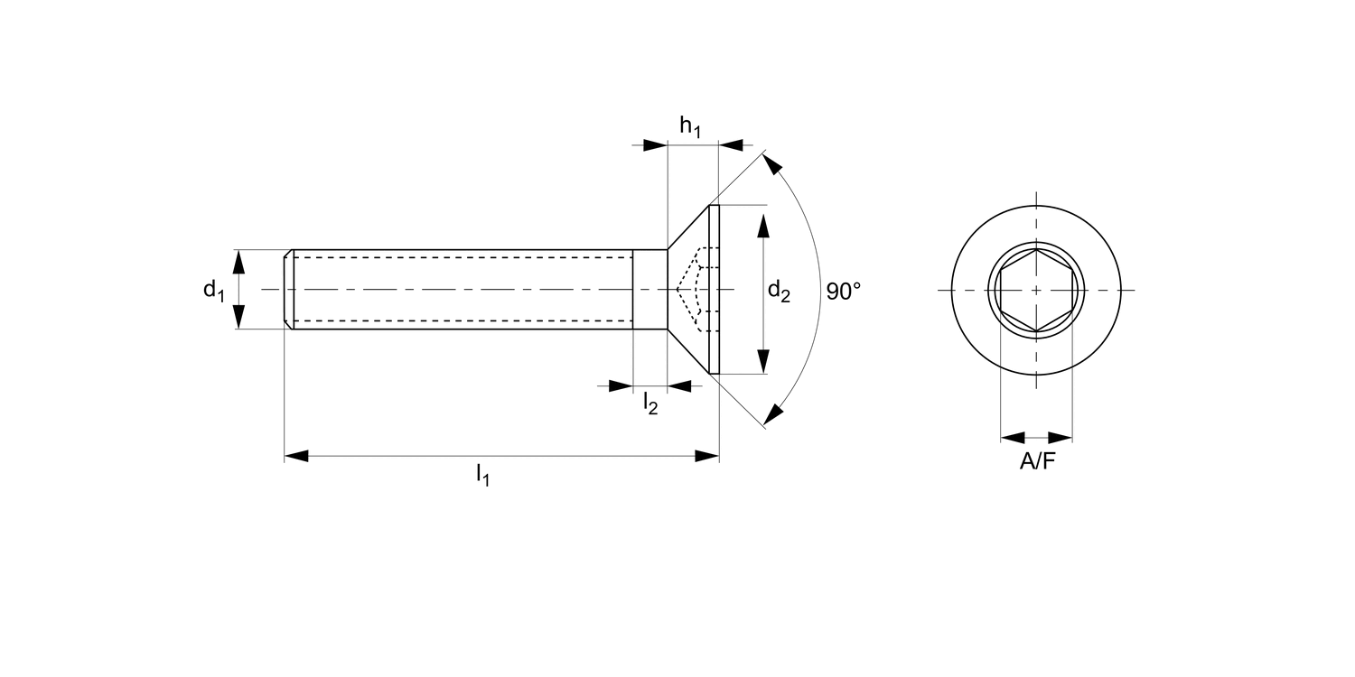 N0514.NP Countersunk Hexagon Head Screws