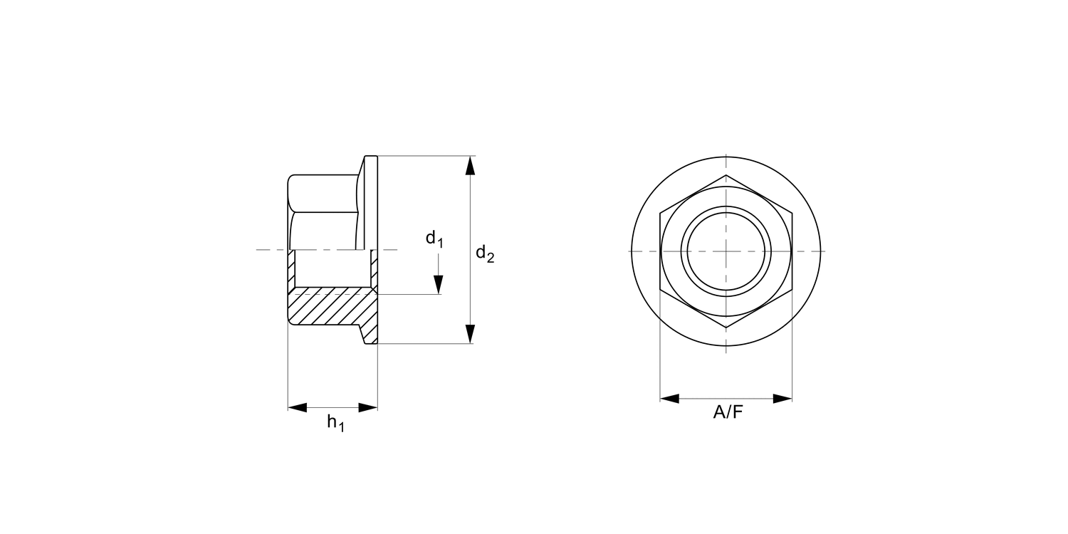 N0523.N0 Full Nut With Flange