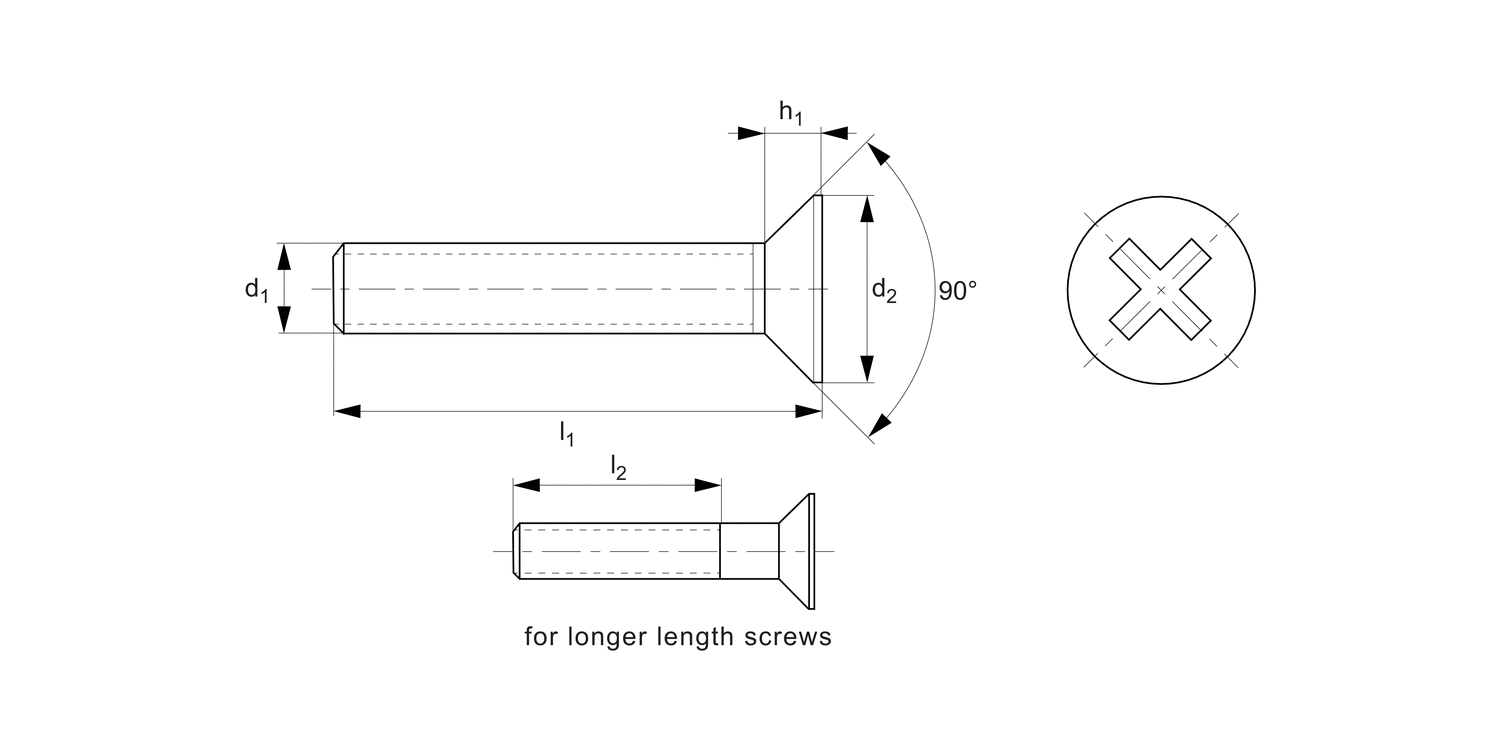 A0019.A7 Cross Recessed Csk Screws