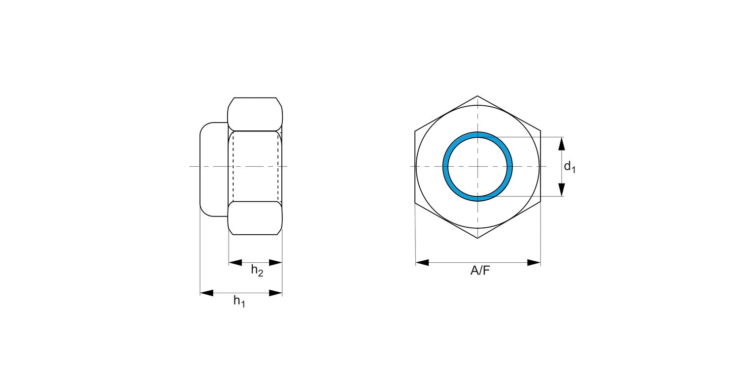 A0504.A7 Prevailing Torque Hexagon Thin Nuts