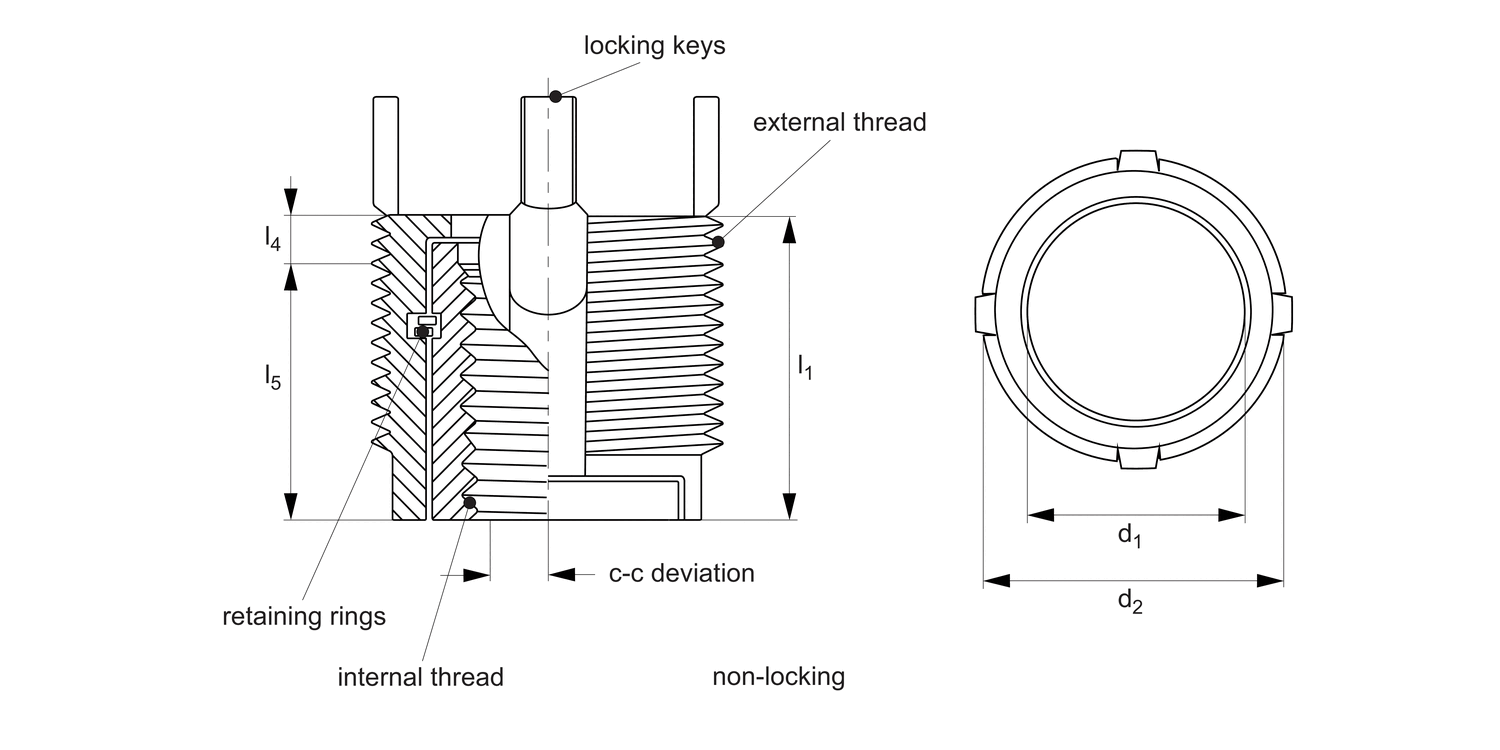 TR1685 Floating Threaded Insert - H Duty - Inch