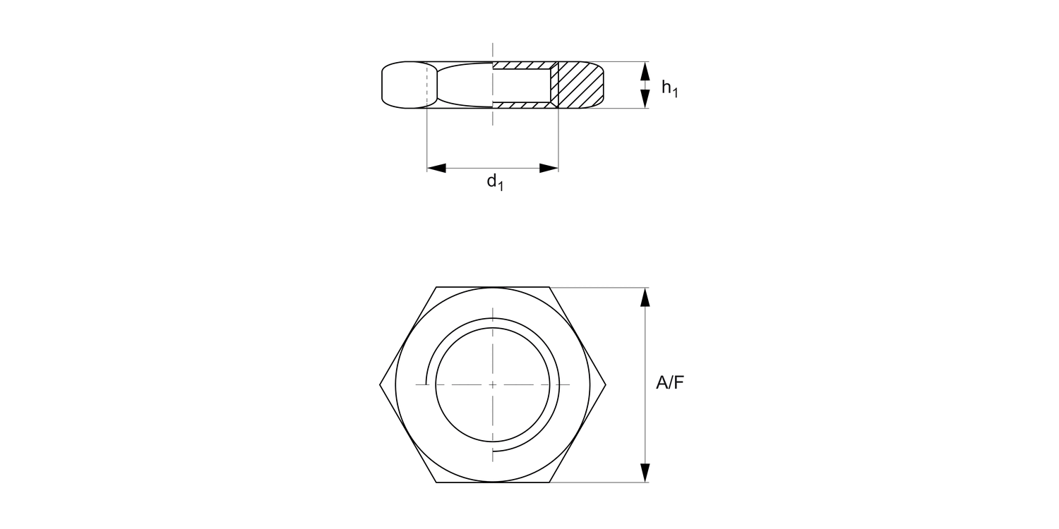 N0505 Hex Flat Nuts