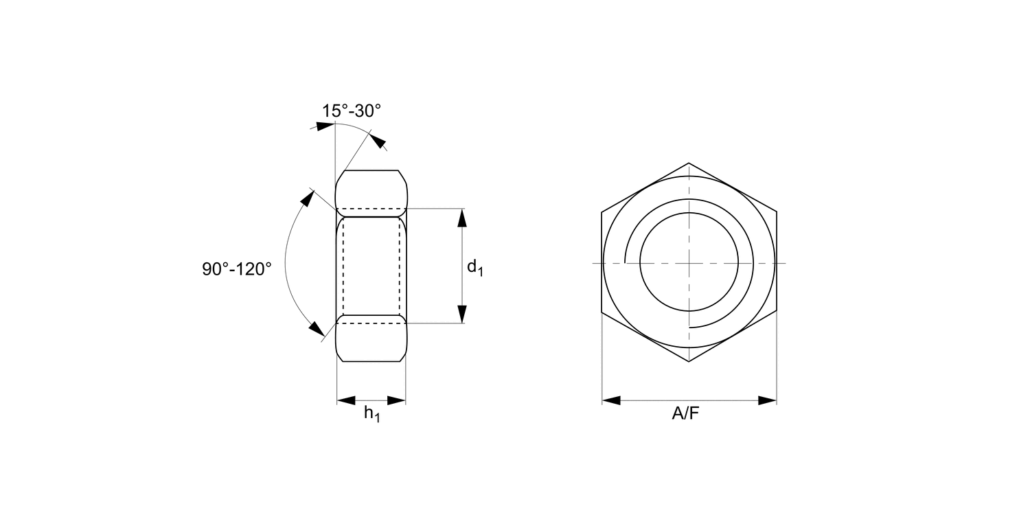 N0500.N0 Hexagon Full Nut