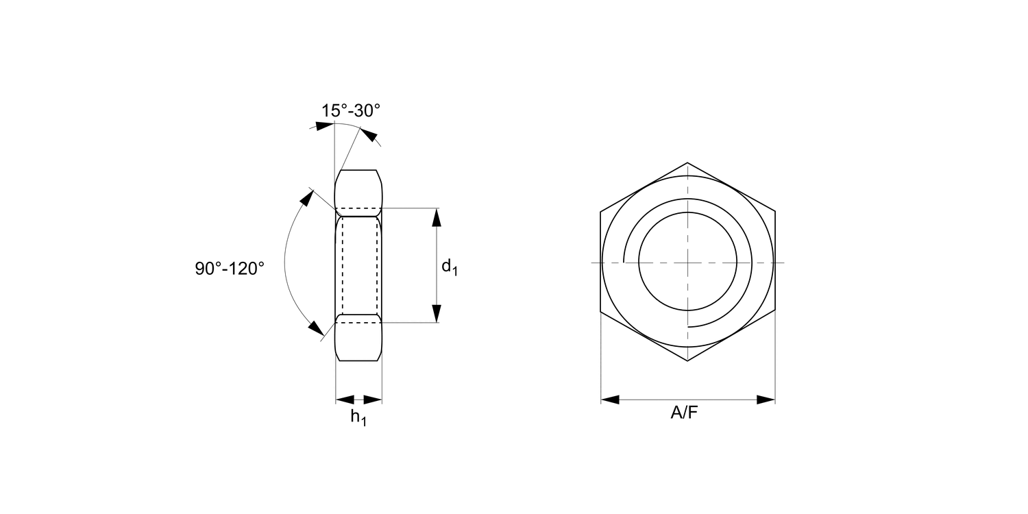 B0510.B0 Hexagon thin nuts