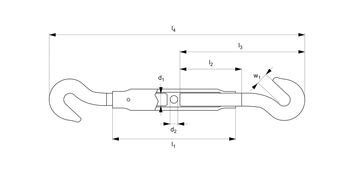 LP1316 Hook End Pipe Body Turnbuckles