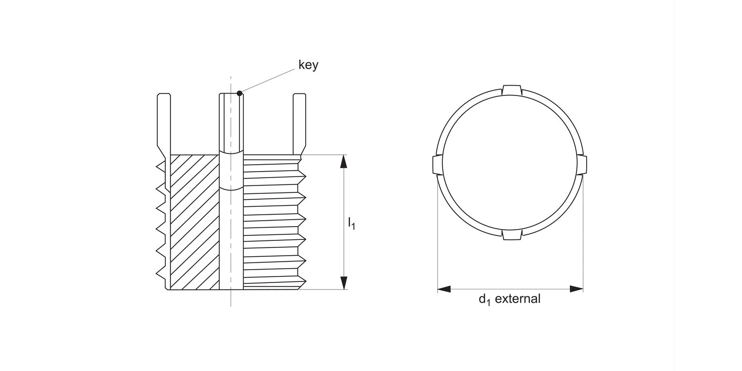 TR1698 Threaded Insert - Solid - Inch
