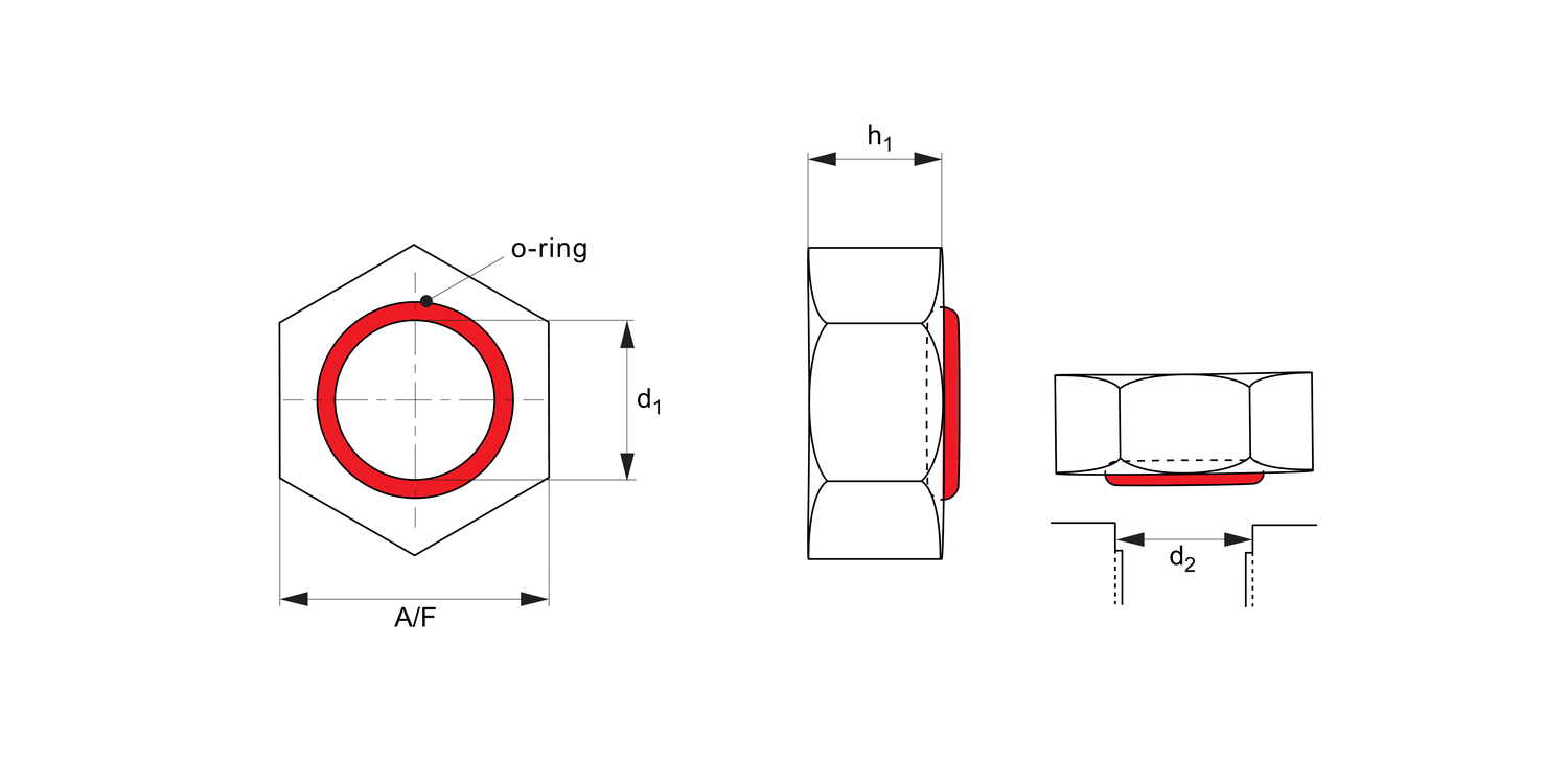 T0178 Integral Seal Hex. Nuts