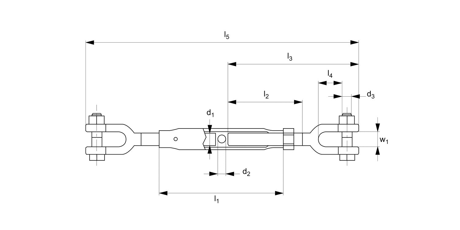 LP1320 Jaw End Pipe Body Turnbuckles
