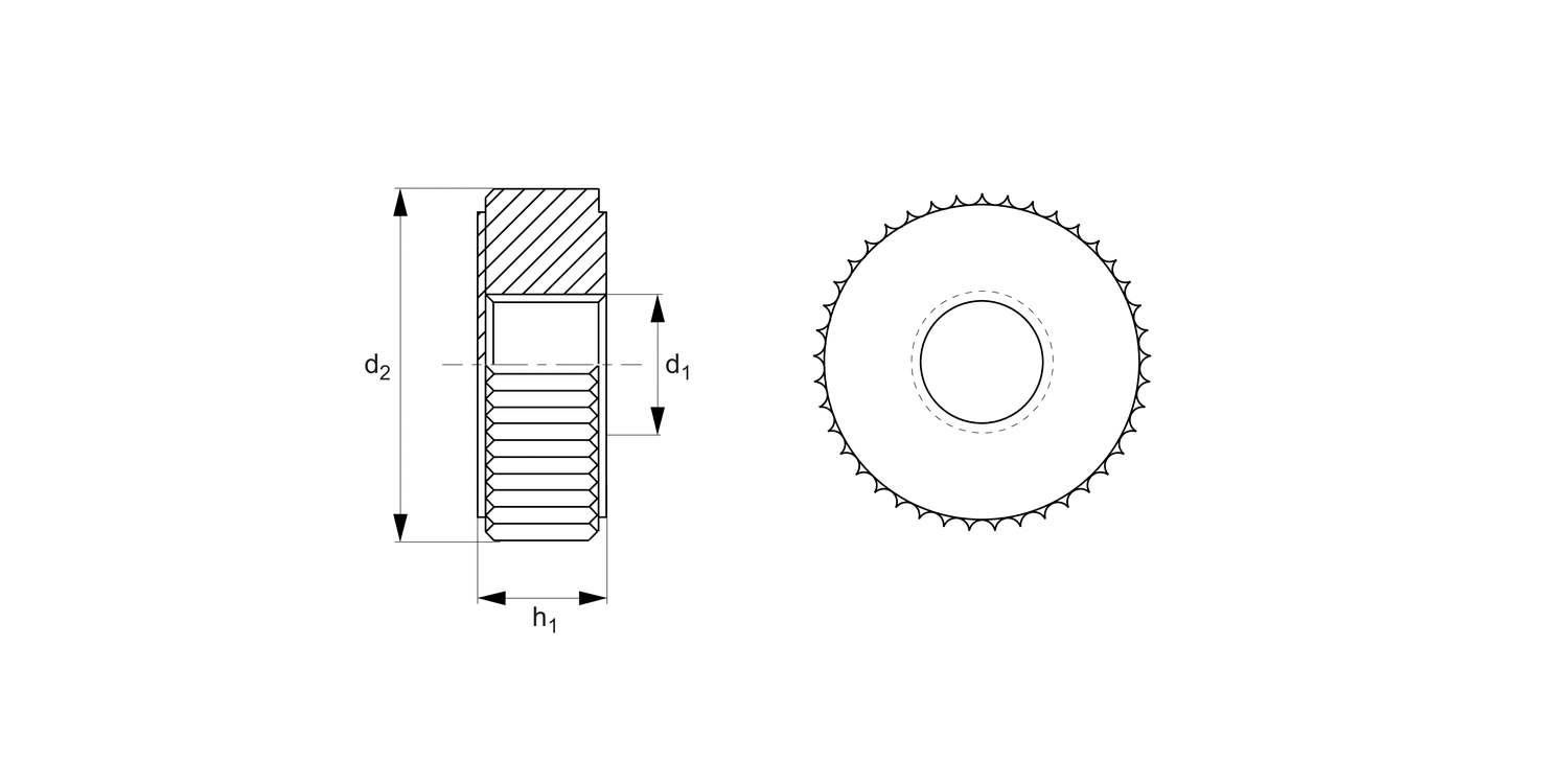 N0102 Knurled Thumb Nuts