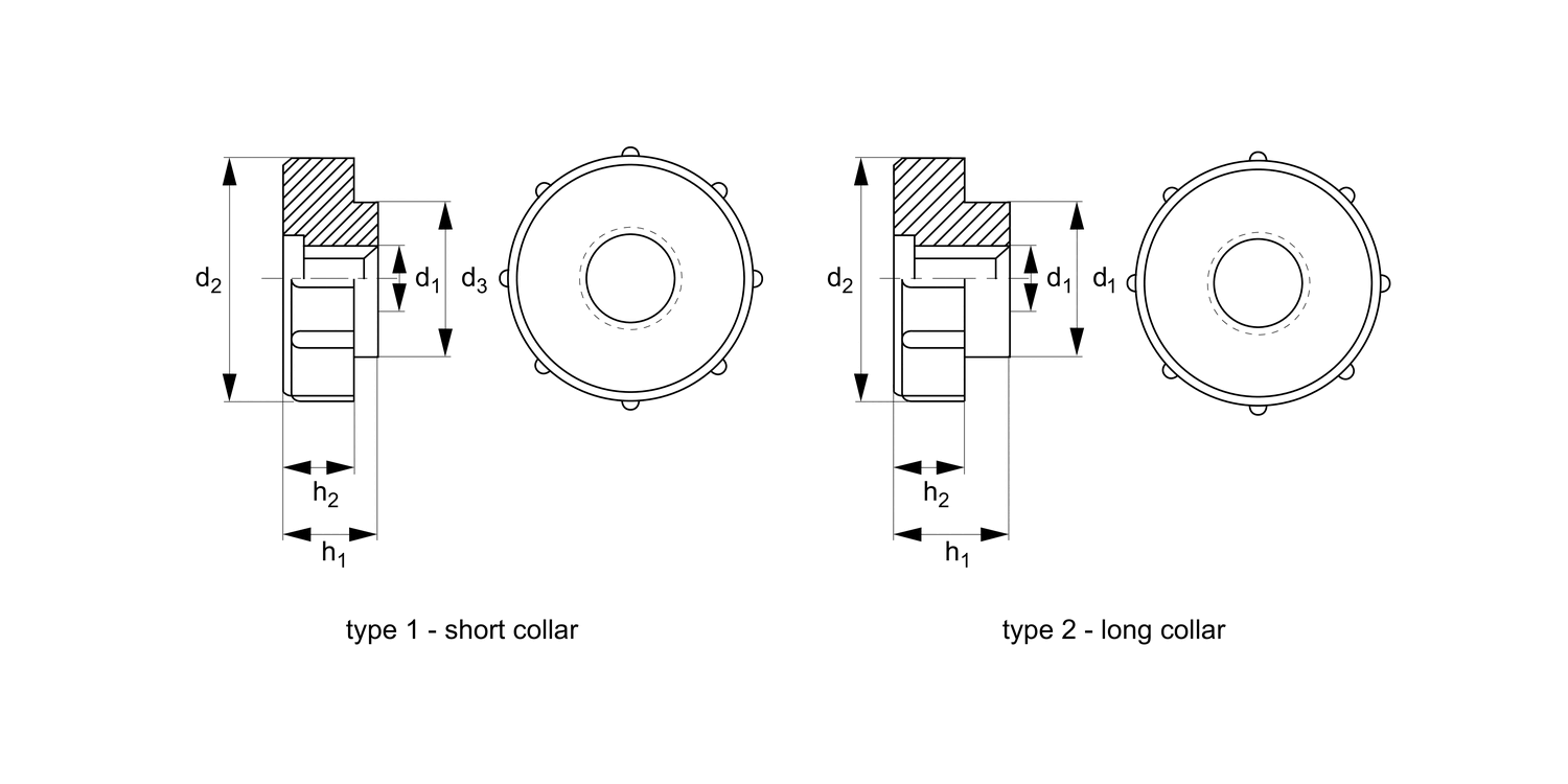 N0106.06N Knurled Thumb Nuts