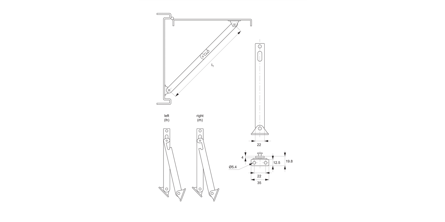 ST0012 Lid Stays - Heavy Duty
