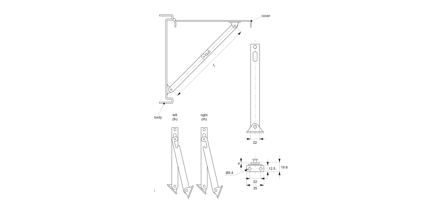 ST0016 Lid Stays - Heavy Duty
