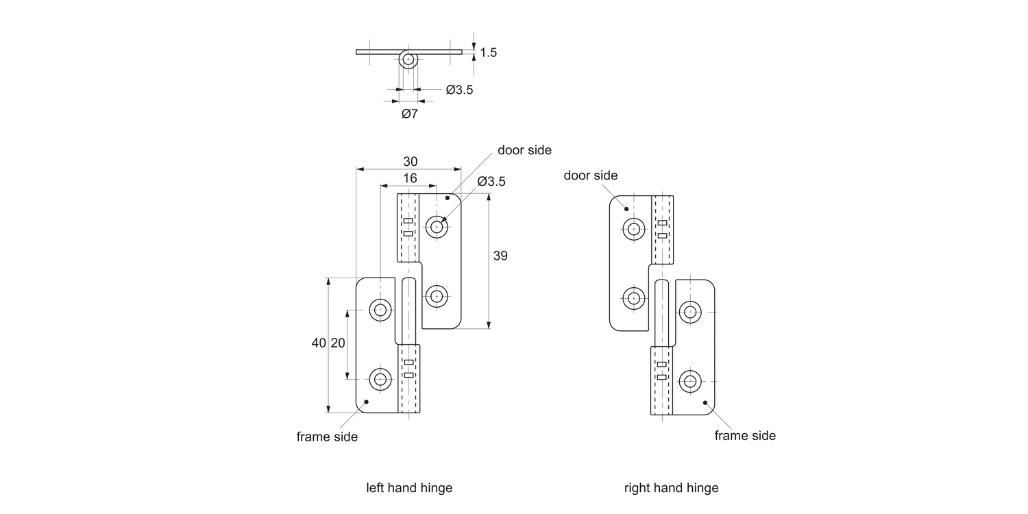 HH1200 Lift-Off Hinges - Off-Set