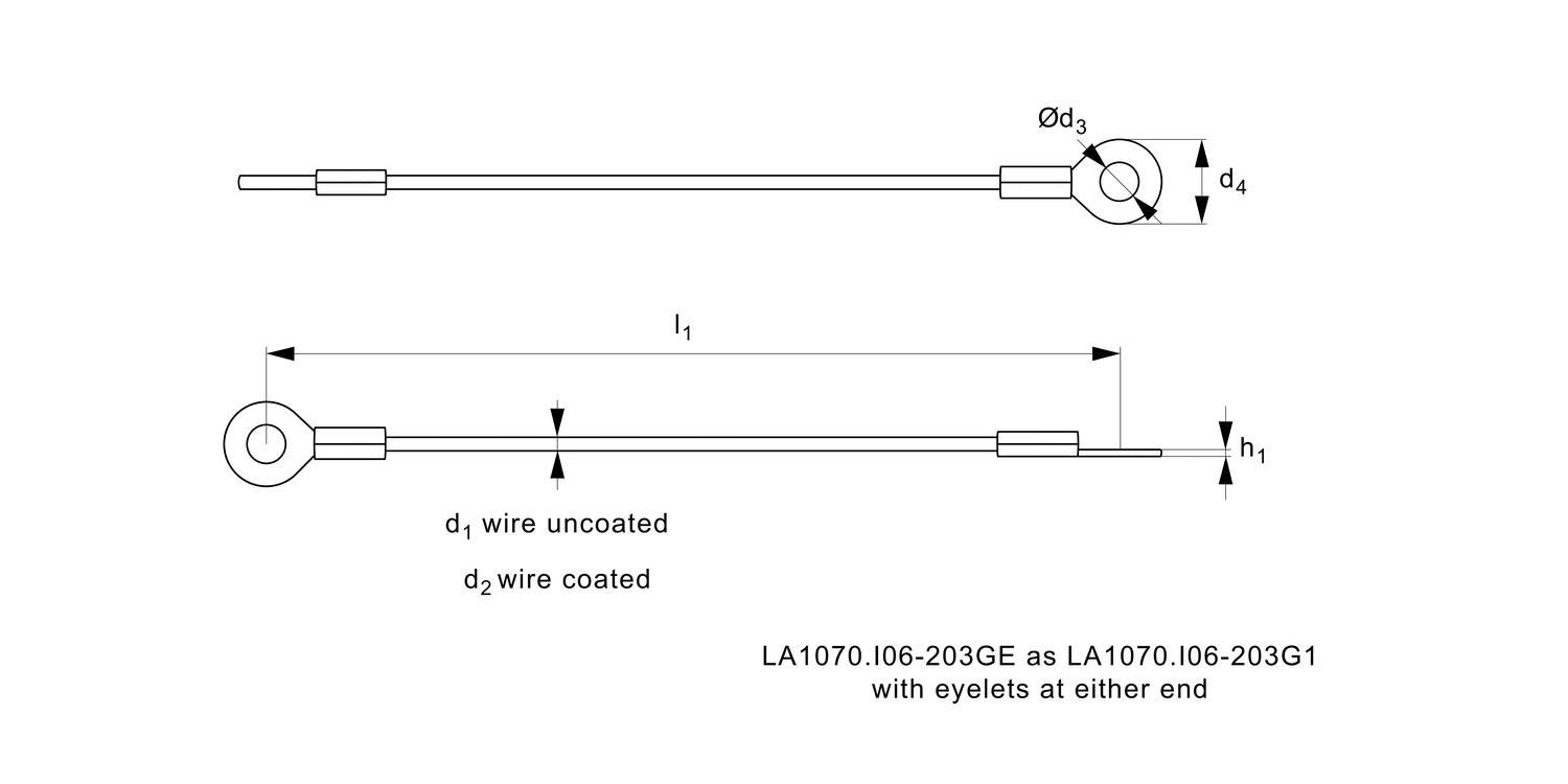 LA1070 Lanyard - Loop to Eyelet