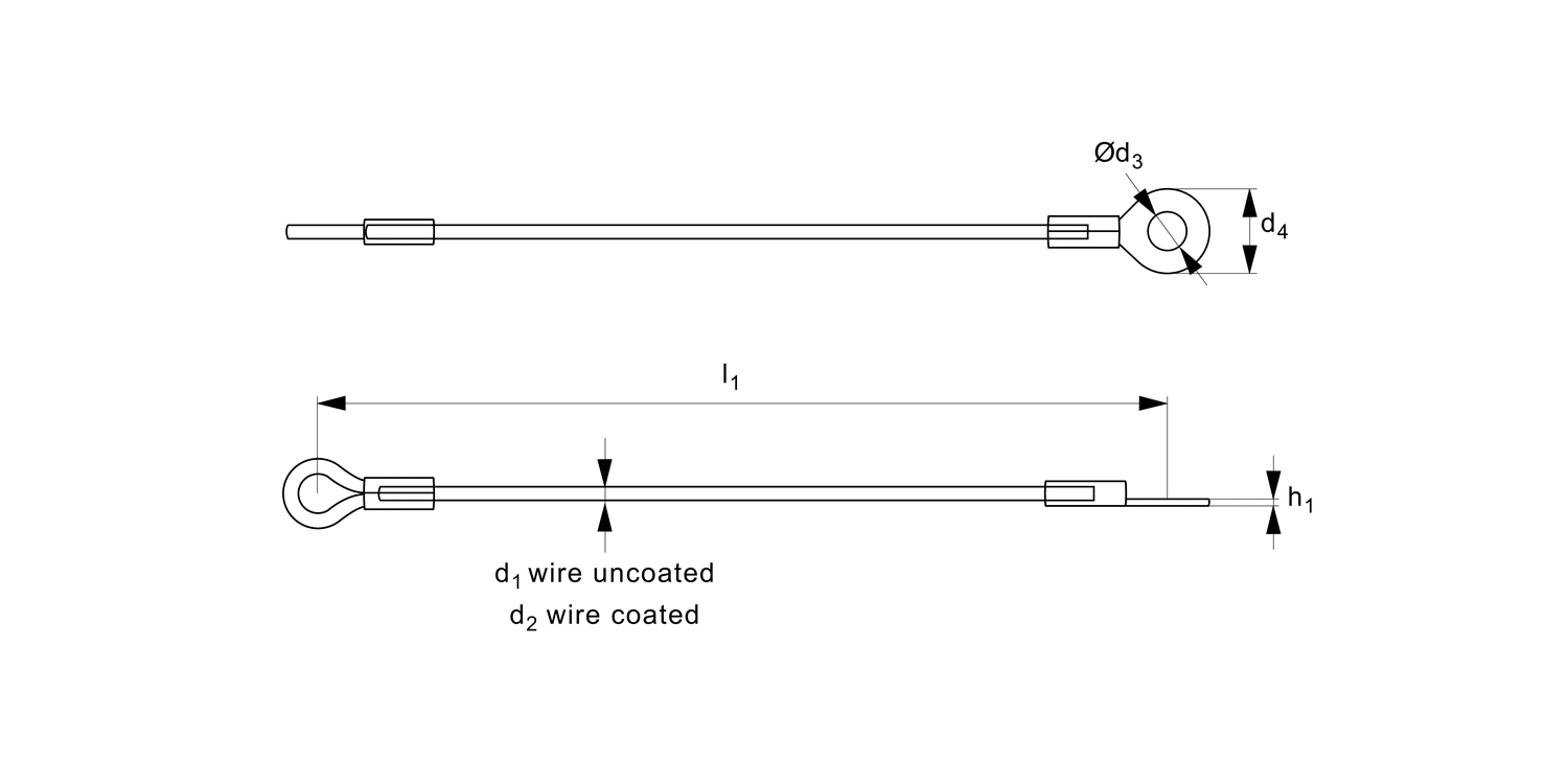 LA1075 Lanyard - Loop to Eyelet