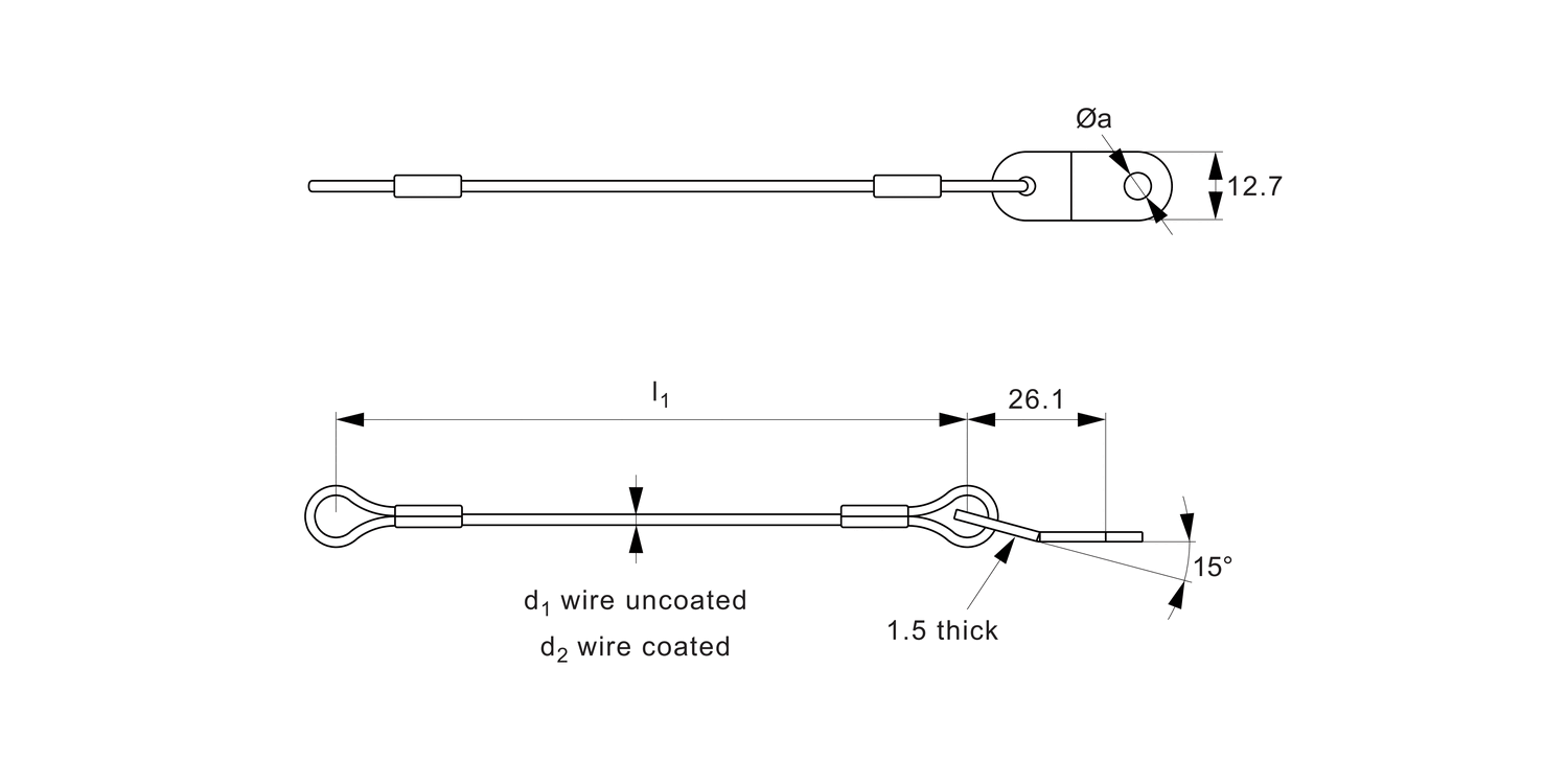 LA1010 Lanyard - Loop to Rectangular Tab