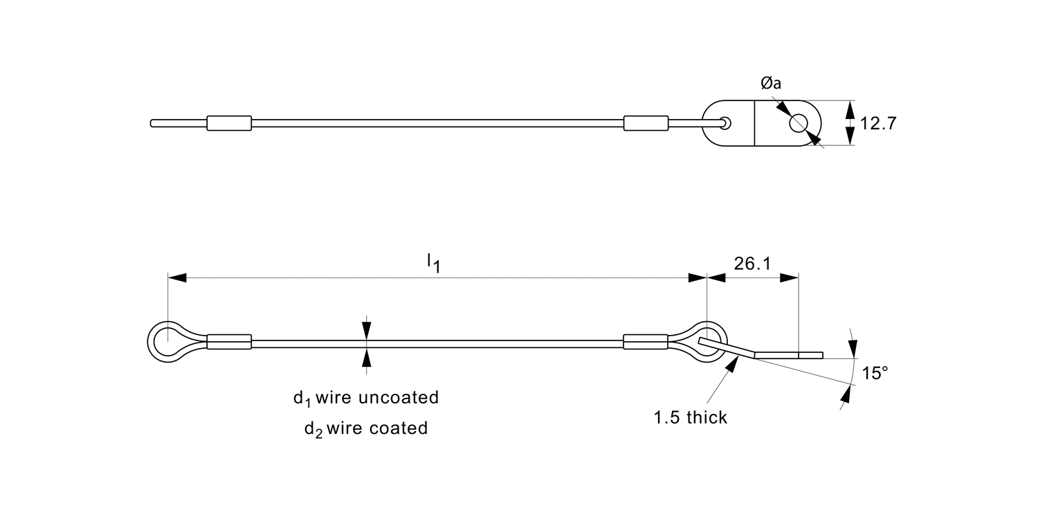 LA1015 Lanyard - Loop to Rectangular Tab