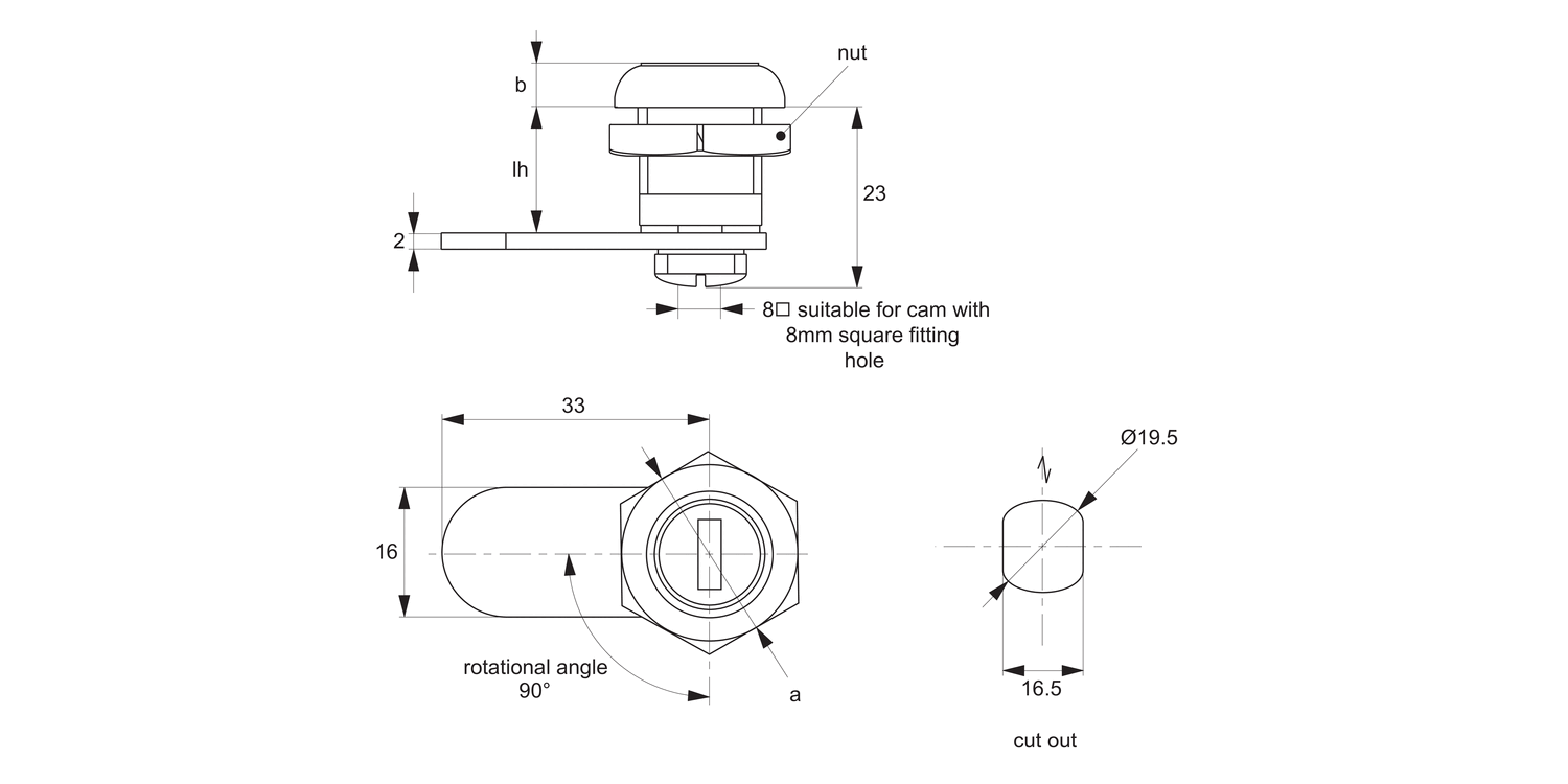 CC2050 Mini Cam Lock