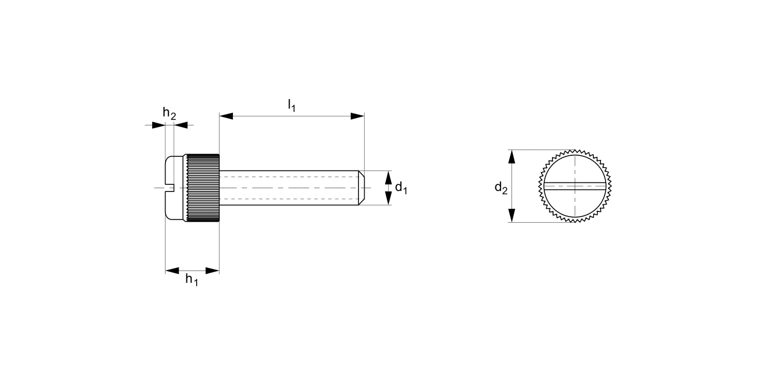 N0103.N0 Narrow Head Thumb Screw Slotted