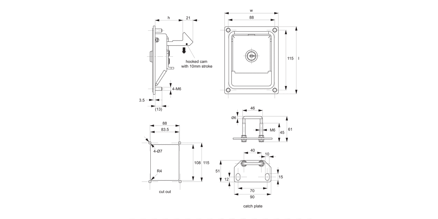 PL0730 Push To Close Paddle Latches