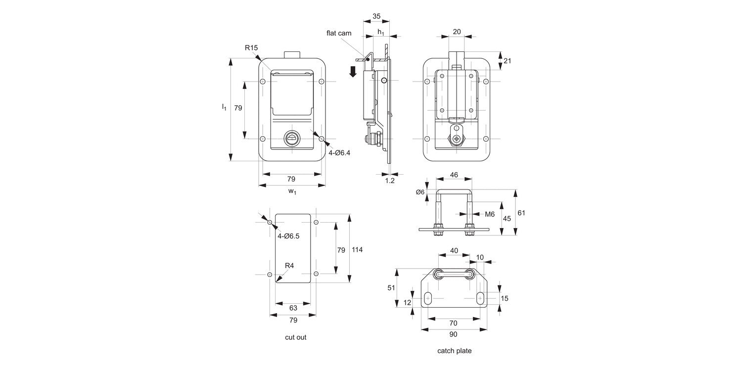 PL0740 Push To Close Paddle Latches