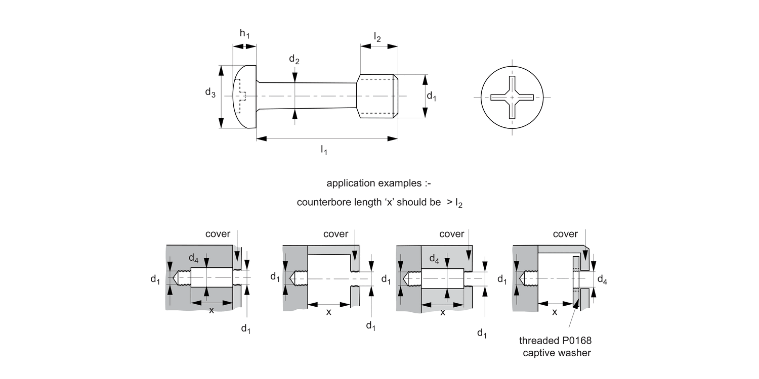 T0157.A2 Captive Screws - Pan Head