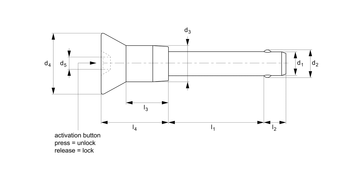 QR1476 Quick Release Pins - Inch - Cup handle
