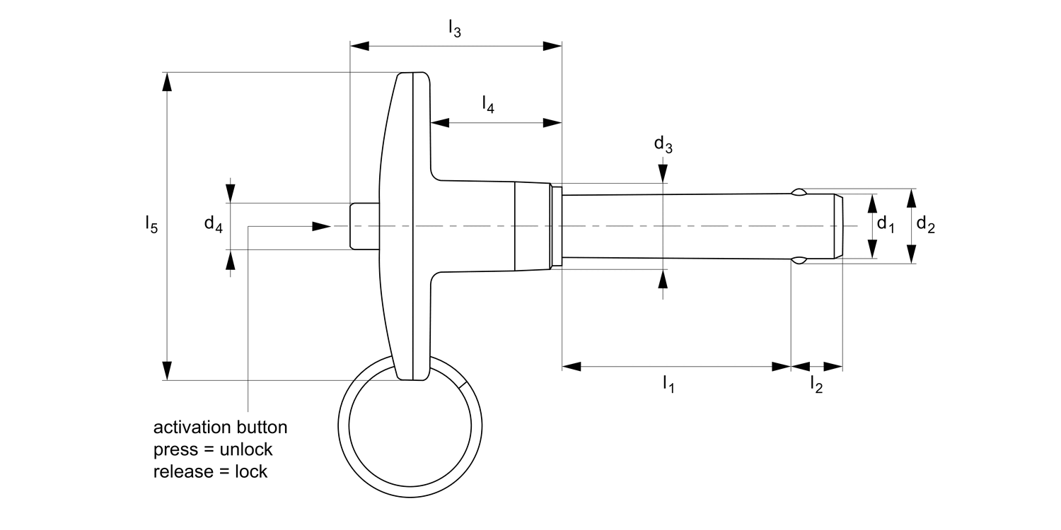 QR1022 Quick Release Pins - Inch - T-handle