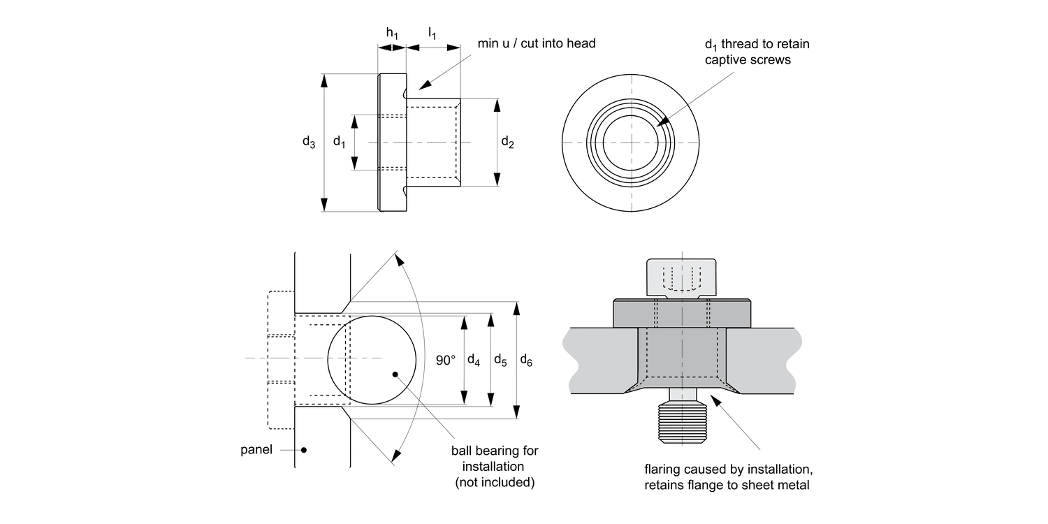 T0169.AL Captive Screw Retainer Flange